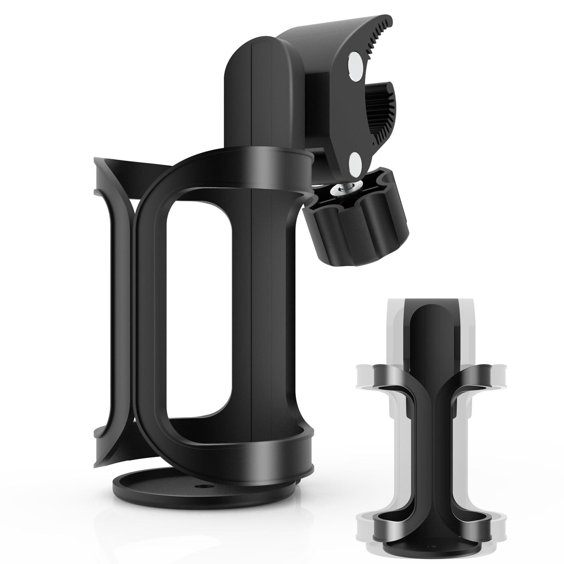 Eizur 360° Rotazione Passeggino Portabicchiere carrozzina Latte Portabottiglie Regolabile Biberon Cup Holder Universale per Buggy, disabili, Auto ecc