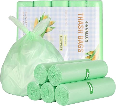AiQInu 100 Pezzi Sacchetti Spazzatura 20L, 50x60cm – Resistenti allo Strappo, in Rotoli per Rifiuti da Cucina