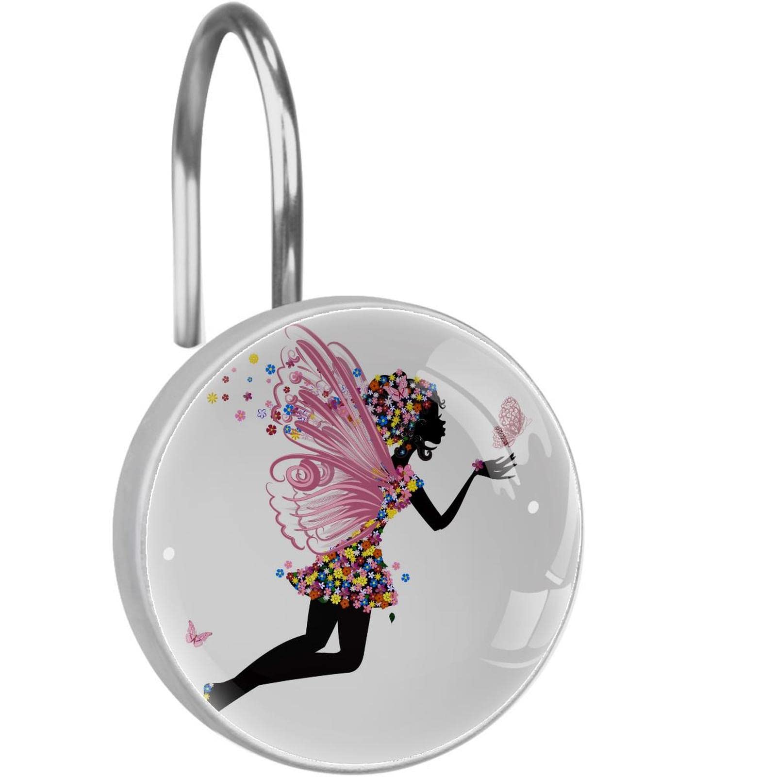 Anneaux de rideau de douche papillon pour créer une ambiance spa rose