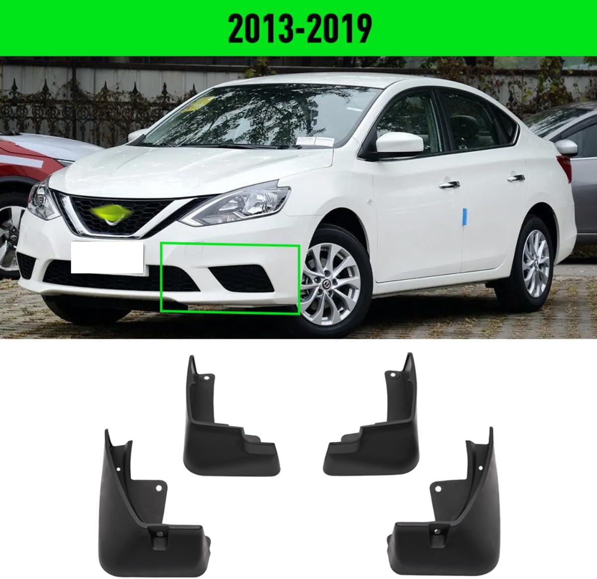4PCS Car Mud Flaps Splash Guards Mudguards Car Mud Flaps Compatible with Nissan Sentra Pulsar Sylphy B17 2013 2014 2015 2016 2017 2018 2019