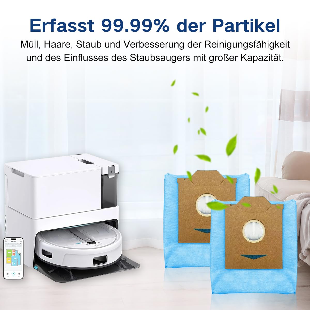 8 Staubbeutel Für Yeedi Cube Selbstentleerungsstation – Einwegbeutel, Passgenau, Große Kapazität, Easy Wechsel