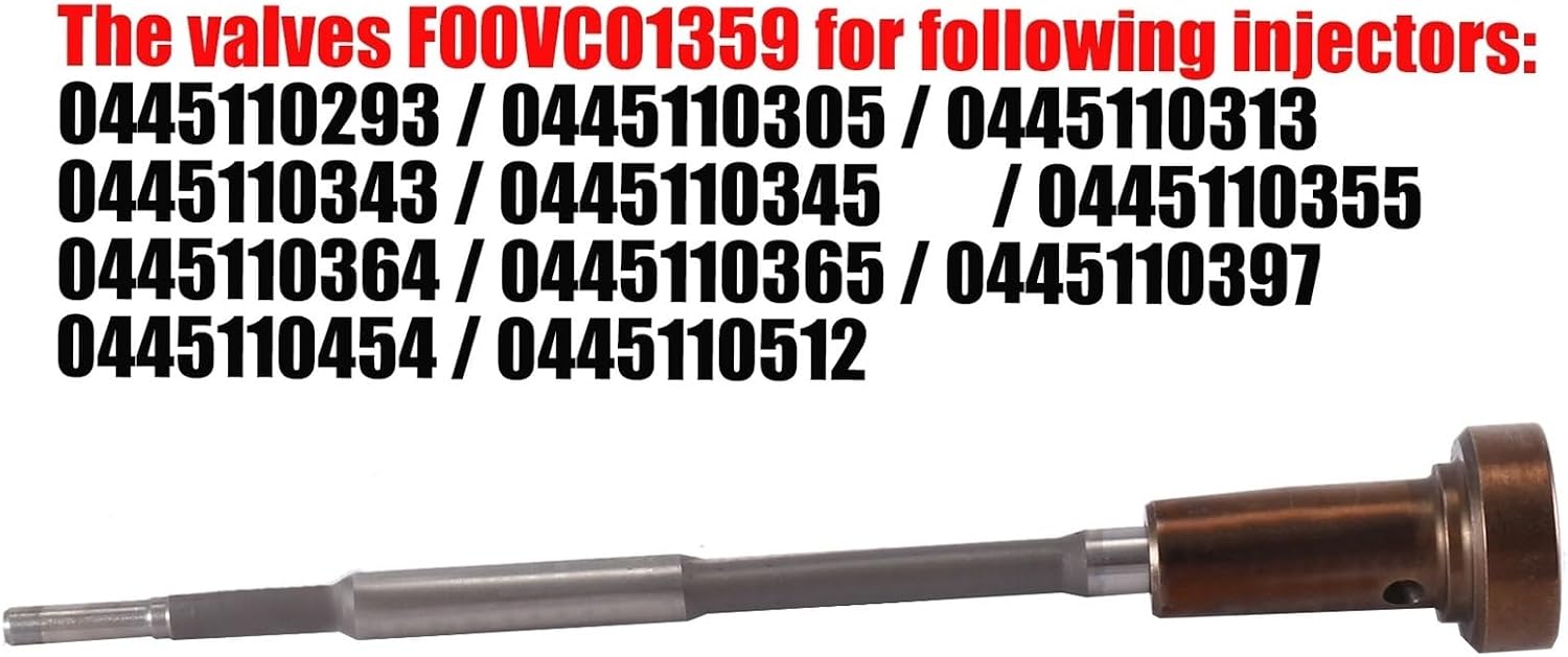 F00VC01359 Diesel Common Rail Fuel Injector Vavle Assembly Compatible With Injector 0445110293 0445110305 0445110313 and Others