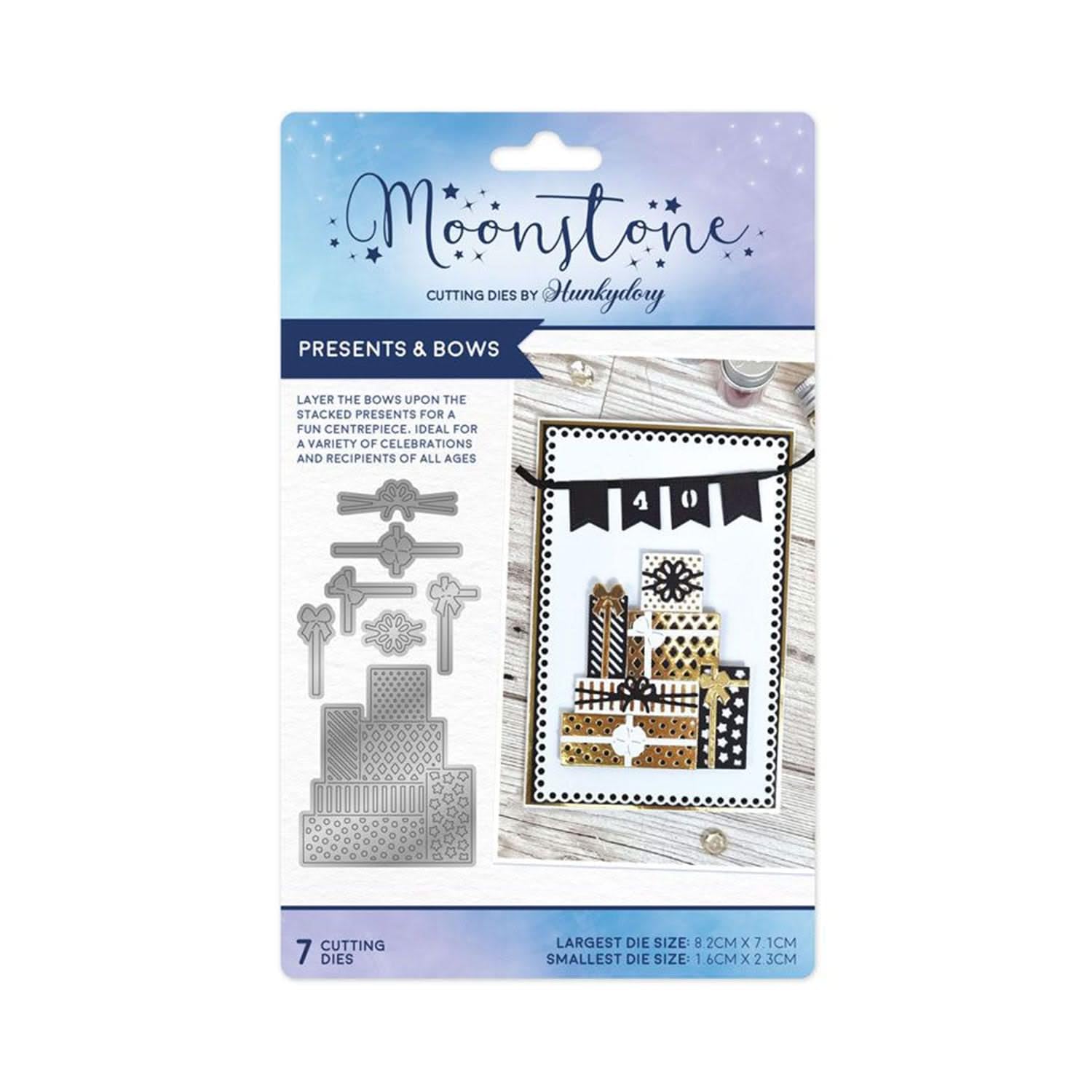 Hunkydory Moonstone - Presents and Bows - Craft Die Set - 7 Dies - MSTONE810
