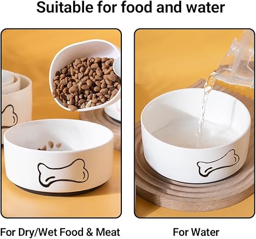 Miniatura 5 de Cuenco de cerámica para perros, cuencos antideslizantes para alimentos y agua para perros medianos y grandes, con capacidad para 4 tazas, plato