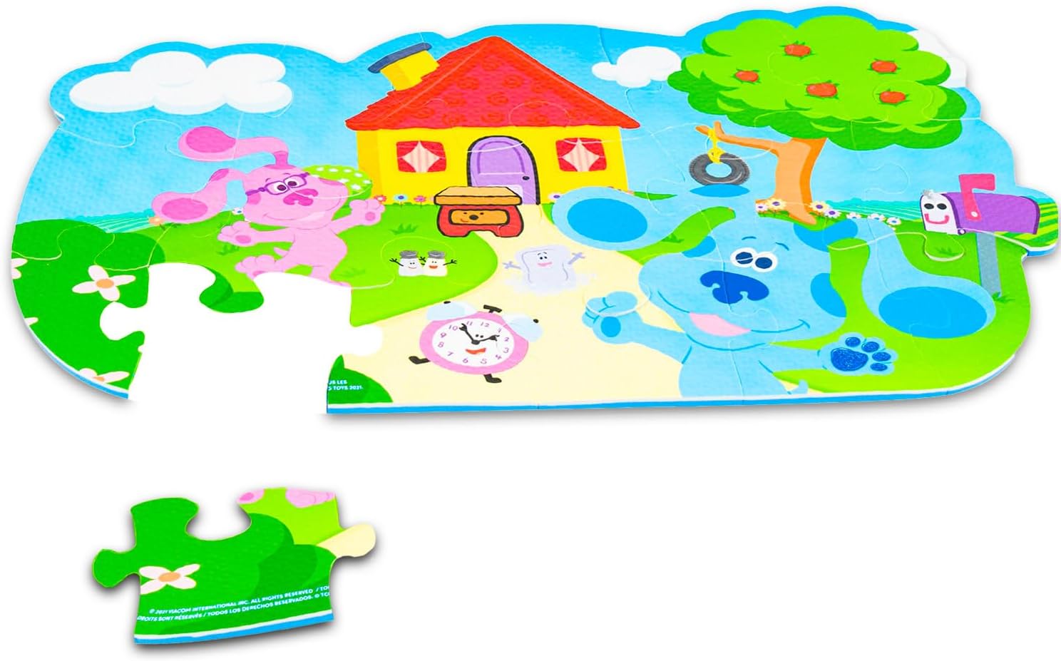 Blue's Clues Puzzle Floormat - Bundle with 16 Piece Blue's Clues Foam Mat Plus Stickers and More | Foam Puzzle Mat for Kids, Boys, Girls