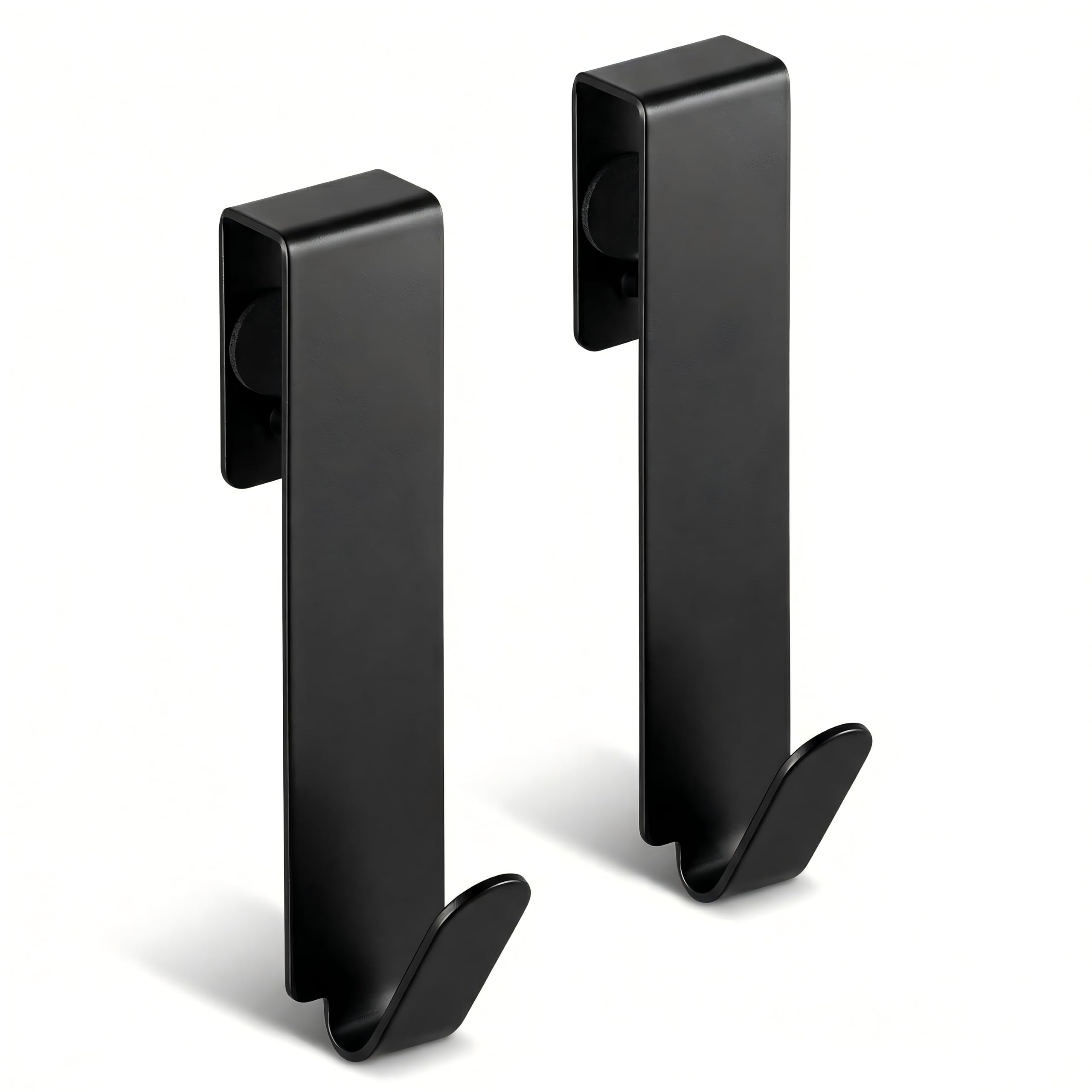 2 Piezas Gancho de DuchaNegros, Ganchos para Mampara de Ducha de Acero Inoxidable, Ganchos Mampara Ducha Puerta, Perchas Baño sin Taladro para Toallas Baño, Cristales de 0,6-1,7 cm de Grosor