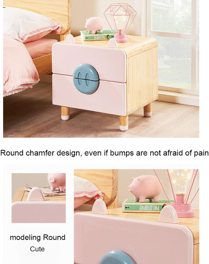 Children's Bedside Cabinet for Kids Nightstand with Drawer Storage Bedside Table Storage Unit for Child Bedroom Furniture