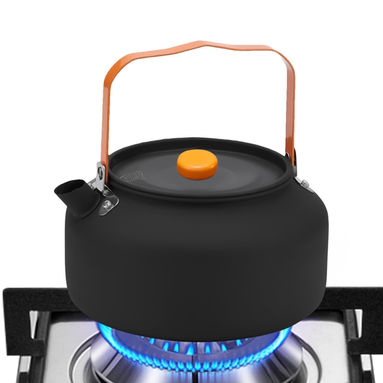 Hervidor de té para camping de 1,6L en acero inoxidable portátil