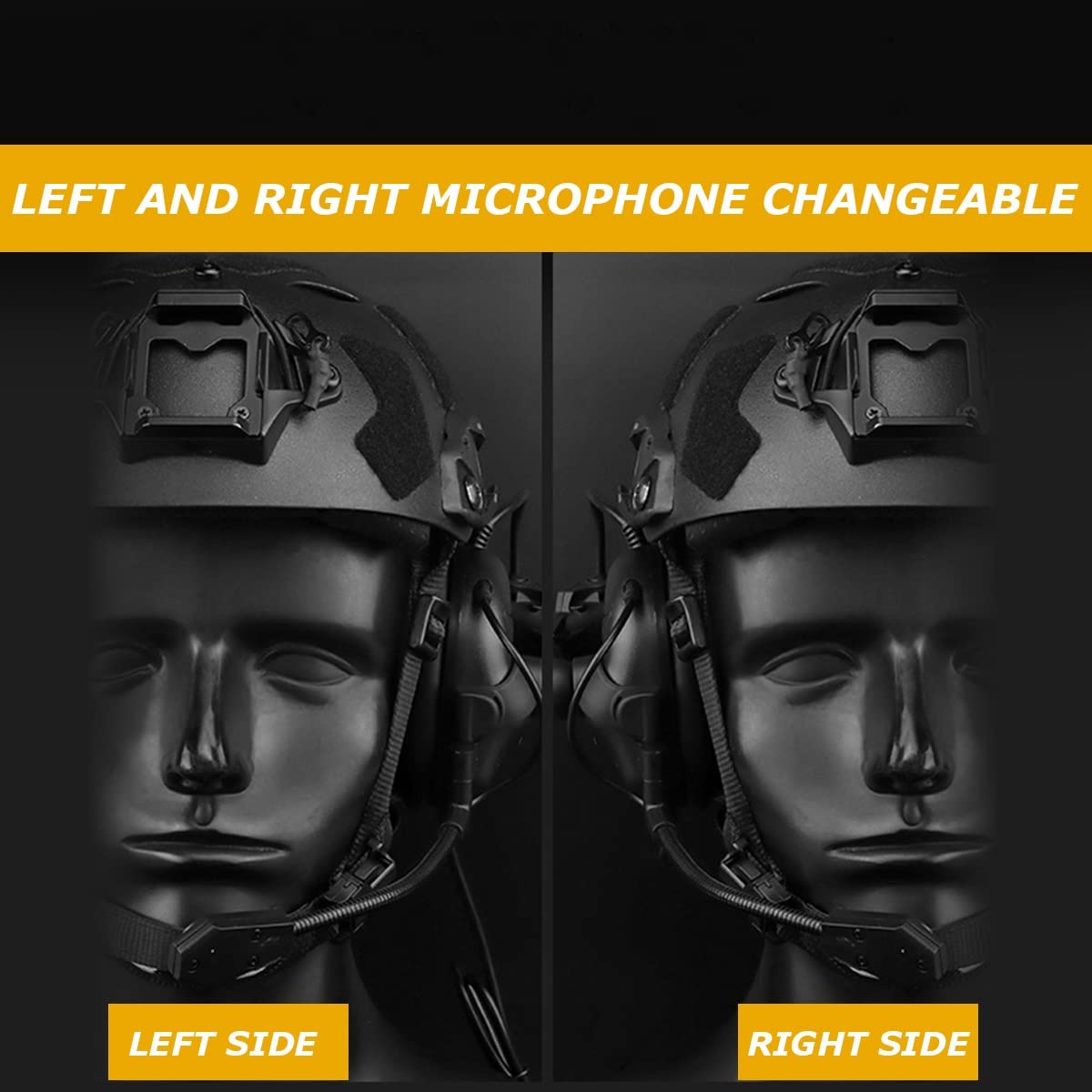 Amazon.co.jp: タクティカルヘッドセット、ヘルメット型タクティカル