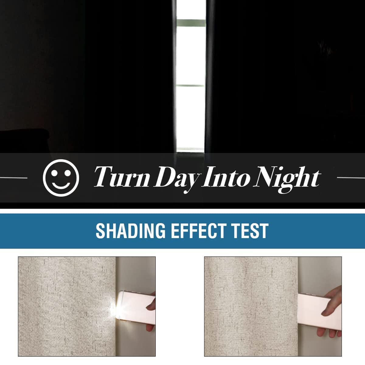 H.VERSAILTEX Linen Blackout Curtains 54 Inches Long 100% Absolutely Blackout Thermal Insulated Textured Linen Look Curtain Draperies Anti-Rust Grommet, Energy Saving with White Liner, 2 Panels, Stone