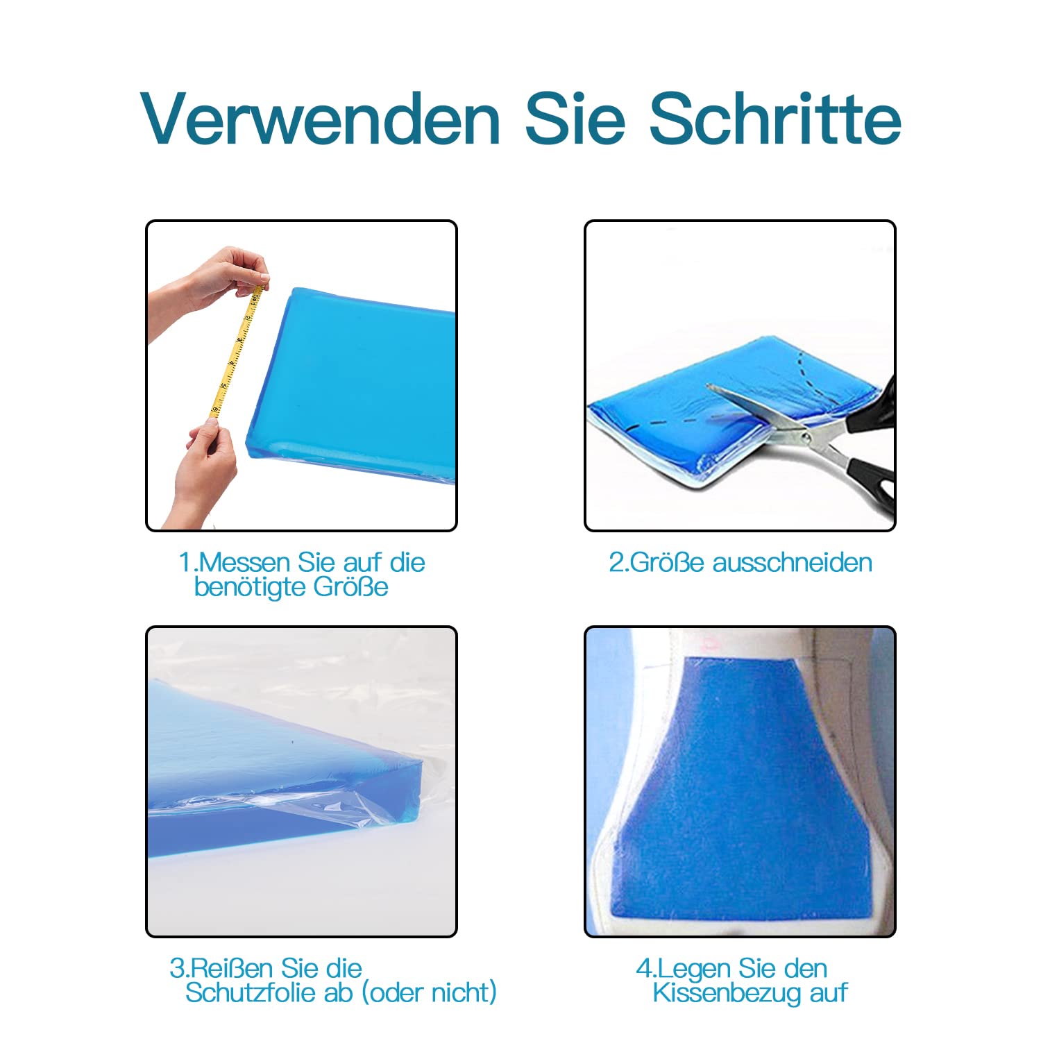aleawol Cojín de gel para asiento de moto, 25 x 25 x 2 cm, cojín de gel para motocicleta, cojín de gel suave, cojín de asiento de moto, accesorios para asiento de moto, color azul