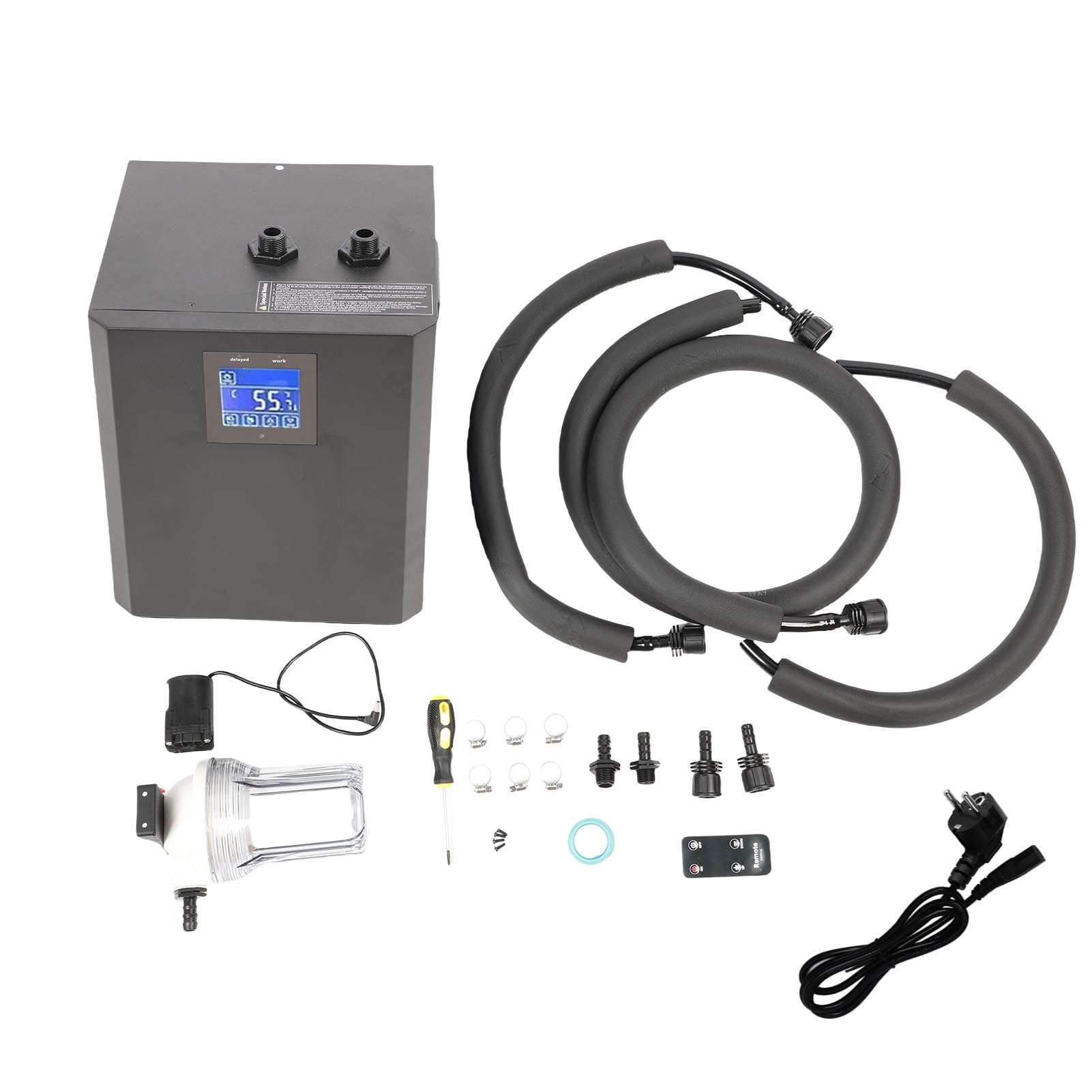1/3 PS Water Chiller Kit für Eisbad, 32-122 ℉ 3 Modi Low Rauschen LCD-Touchscreen-Fernbedienung, Eisbad-Kälte mit Timer, für Zuhause, Hotels oder Freien Im Freien (EU -Stecker