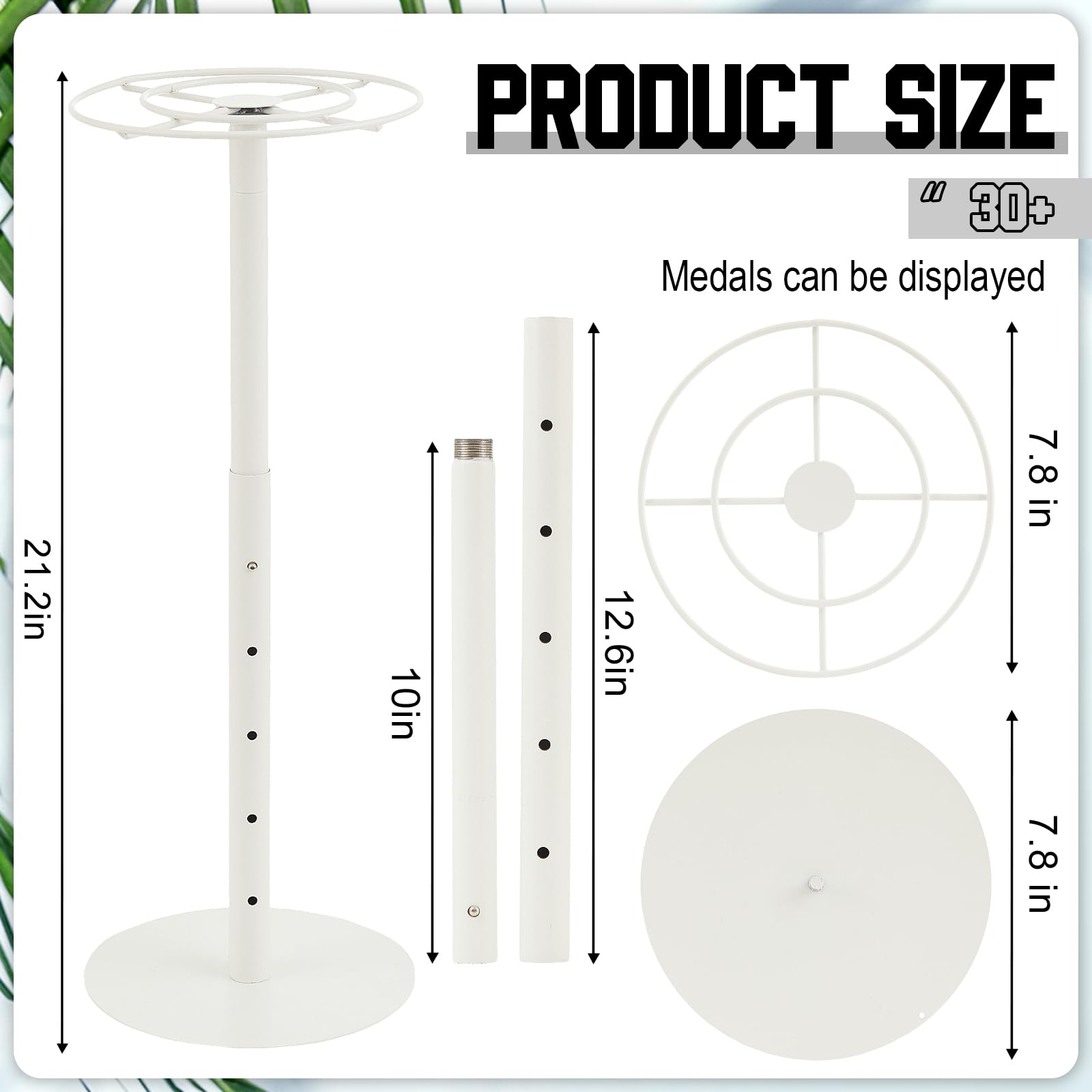Shimeyao Medal Hanger Display Medal Display Rotatable Medal Holder Rotating Metals Display Rack Adjustable Award Holder Stand for Basketball Running Sports Race, Hold Over 30 Medals