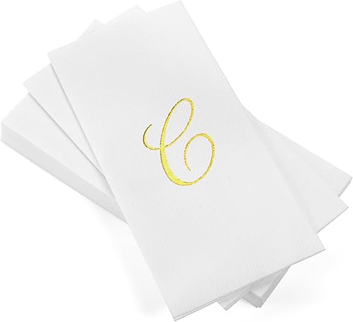 Miniatura 52 de AMERICAN HOMESTEAD - Toallas de mano desechables – Servilletas de invitados con monograma de lámina dorada – Toallas de papel de baño similares al