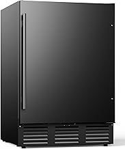 24 Inch Beverage Refrigerator, 180 Can Under Counter Fridge, Stainless S...