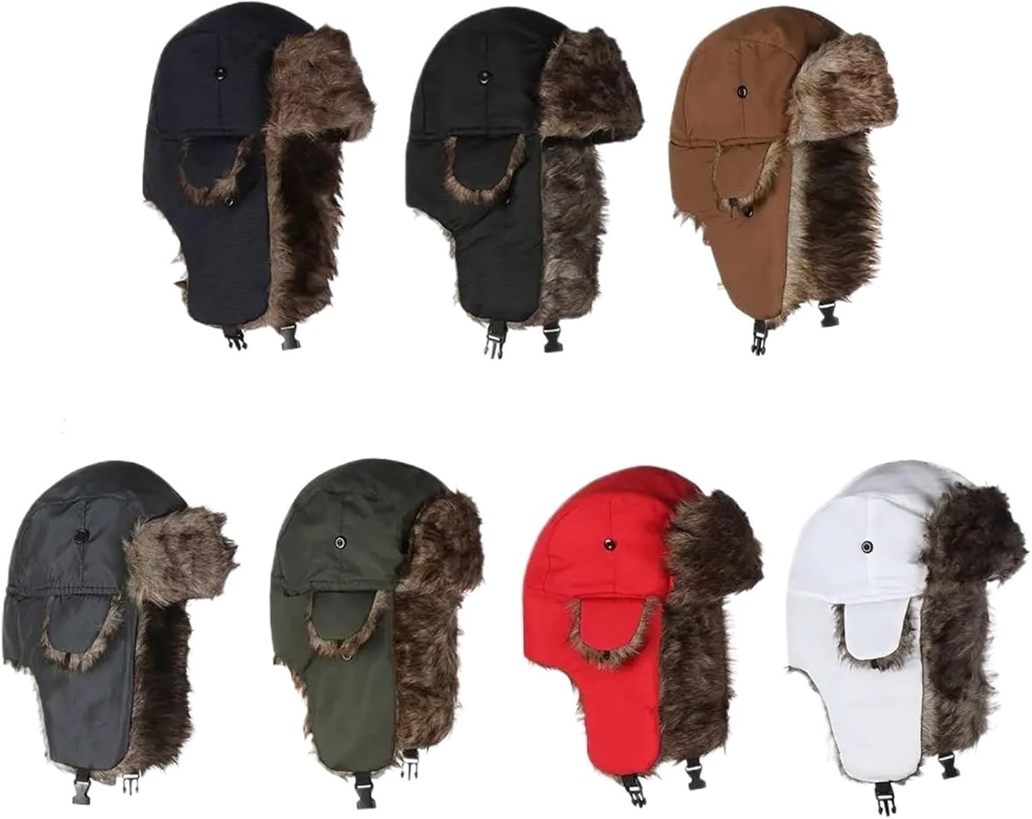 Trapper Hat 2pcs Men Women Trapper Earflap Winter Hats Ski Hat Cap Russian Ushanka for Women Men