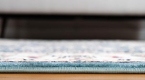 Miniatura 6 de Rugs.com Rabia Collection - Alfombra baja azul de 5 x 8 pies, perfecta para dormitorios, comedores, salas de estar