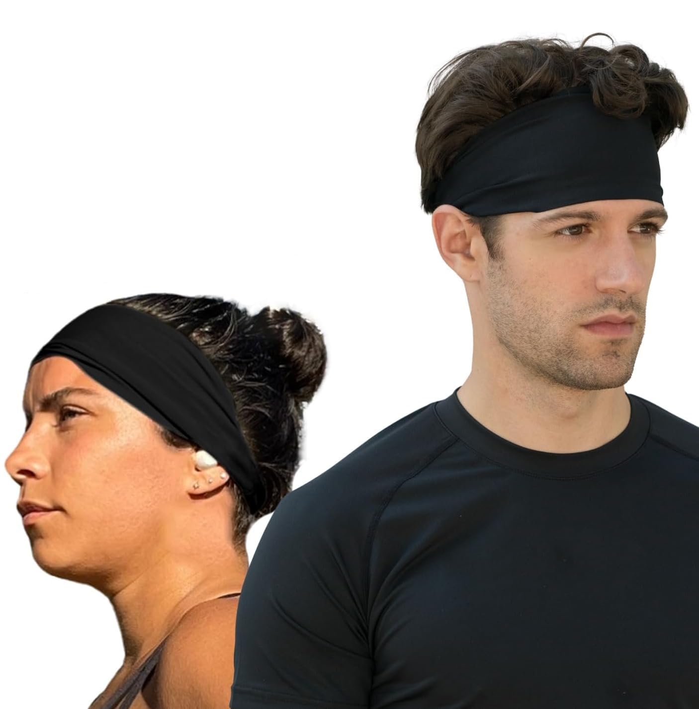 PAROPKAR Multi Sports Headband Sweatband Use for Fitness Gym Yoga Workout Running for Men Women (Black 2)