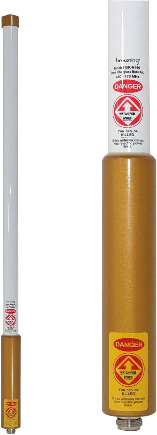Browning® 450-MHz to 470-MHz Pretuned Land Mobile Fiberglass Omni Base Antenna, BR-6140
