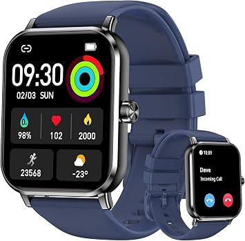 Smart Watch for Men Women, 1.83" HD Touchscreen Fitness Tracker with Bluetooth Calling, 130+ Sports Modes, Heart Rate Sleep Step Monitor, IP68 Waterproof, Compatible with iOS & Android