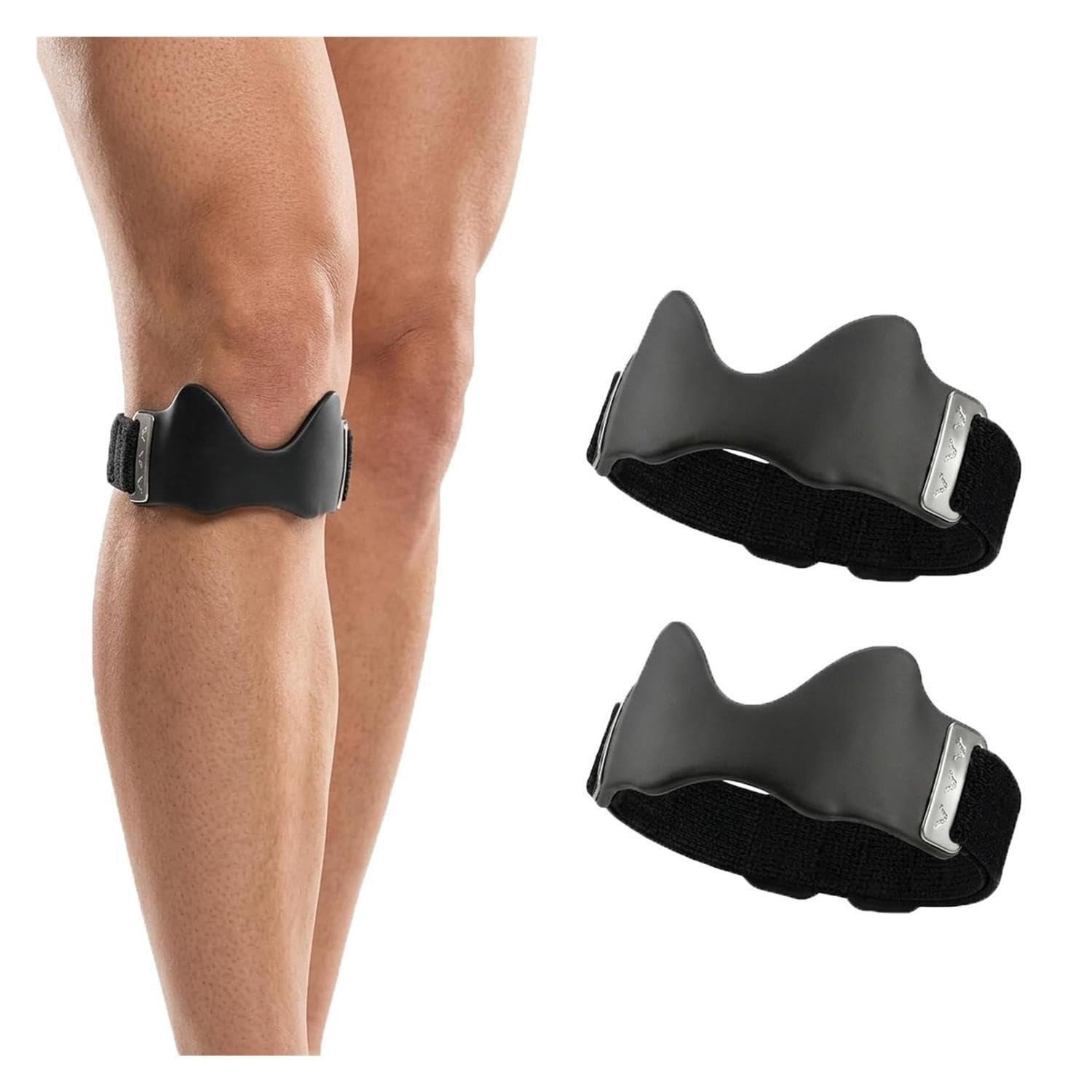2 cinghie for ginocchio con cuscinetto in silicone, forniture di supporto traspiranti regolabili