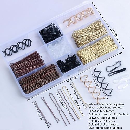 Miniatura 9 de Anohuyho Horquillas y accesorios para el cabello, juego de 324 piezas con estuche de pasador y herramientas de peine, organizador de accesorios para