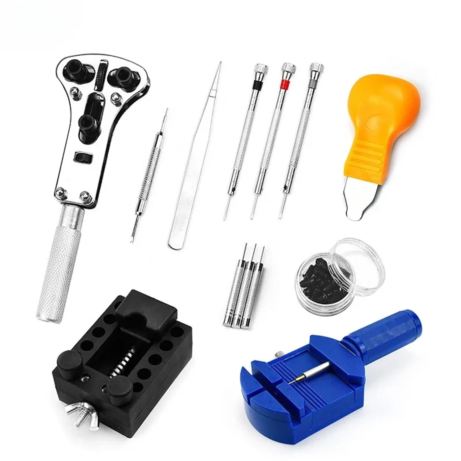 Kit d'outils de réparation de Montres 147 pièces pour horloger : Outil de Retrait de maillons, Barrette à Ressort, kit de réparation pour Le Remplacement et Le réglage des Bracelets de Montres.