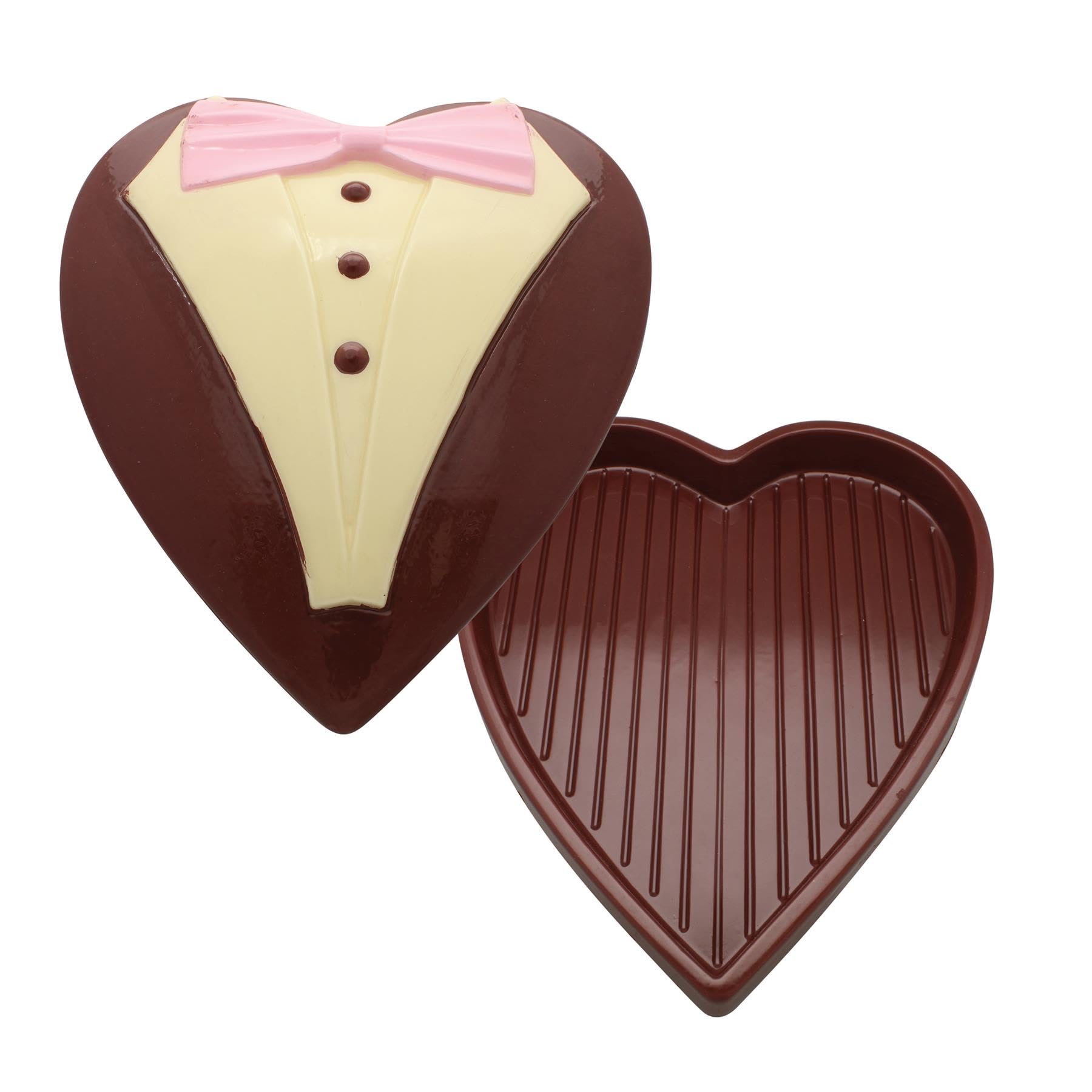 Cybrtrayd V301AE - Stampo per cioccolatini 3D con istruzioni e kit a 2 pezzi, per versare il cuore e lo smoking