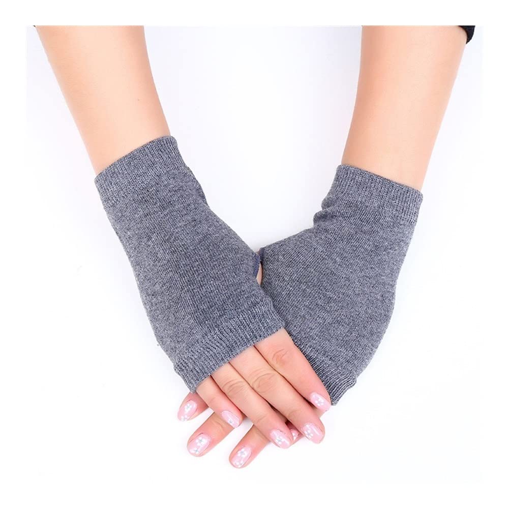 Winter handschoenen Vingerloze flip handschoenen winter warme zachte comfortabele wol gebreide handschoen touchscreen for vrouwen blootgestelde vinger wanten handschoenen (Color : Type C - Grey