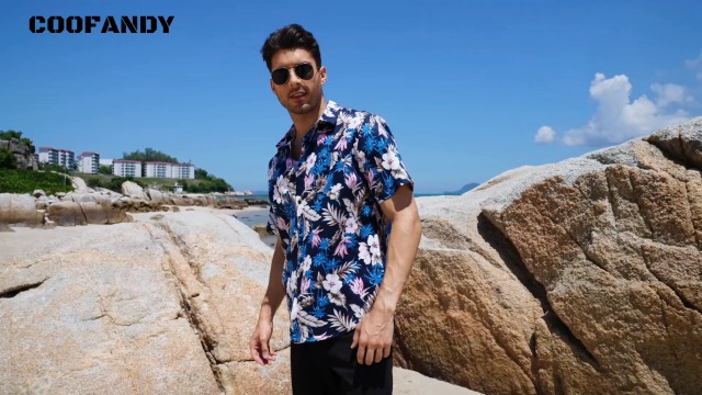 Chemise Hawaïenne OceanPacific Homme XL – Manches Courtes, Floral, Viscose/rayonne