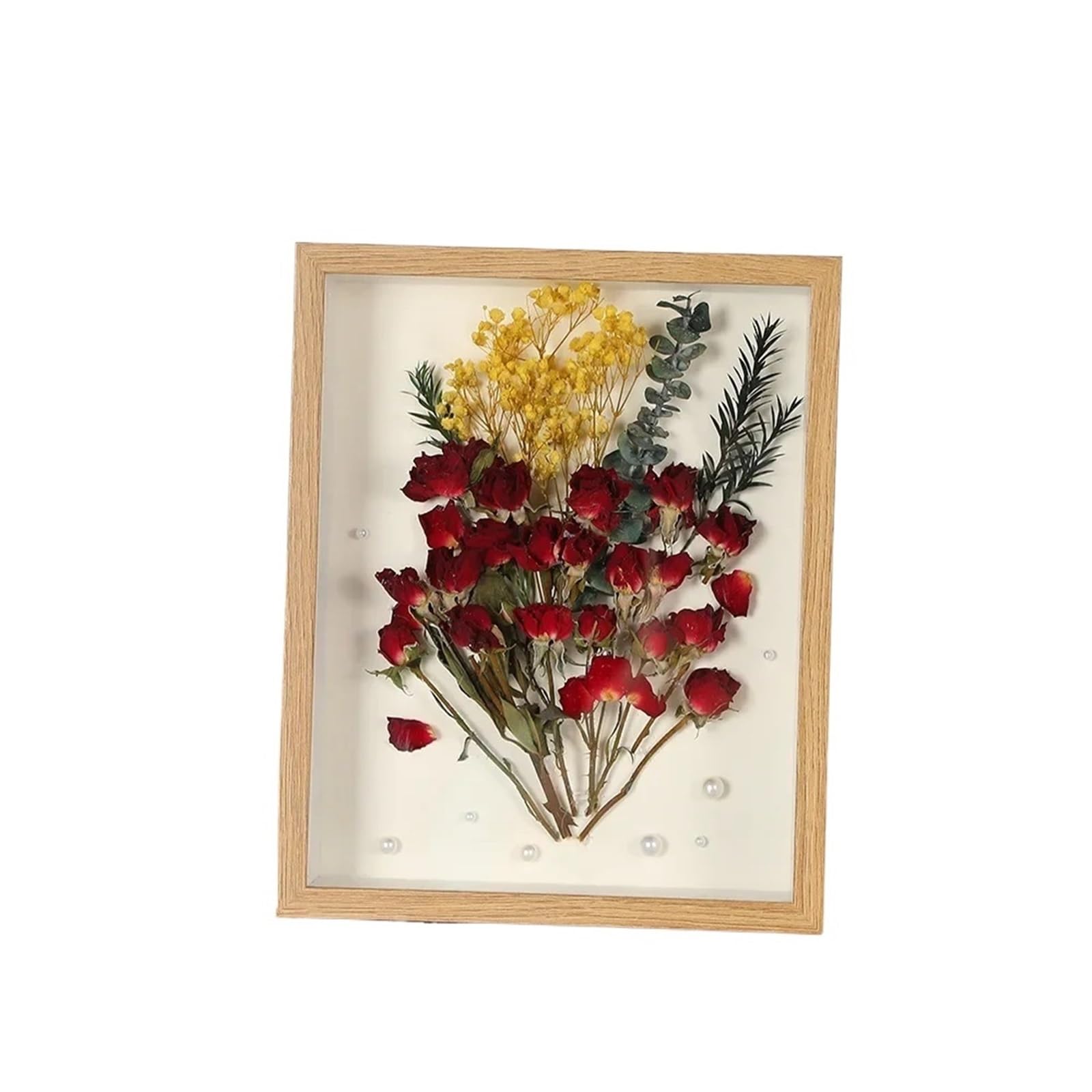 3D Hohler Bilderrahmen Rose Probenrahmen DIY Home Dekorative Wandbehang Display Rahmen Shadow Box Home Decor für Blumen(Brown,20.3x25.4x5cm 10Inch)