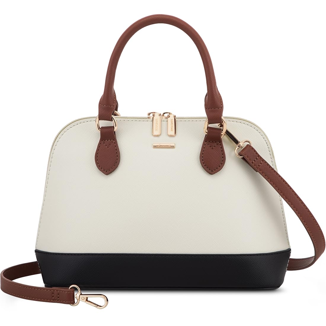 LOVEVOOK Small Purse Crossbody Bags for Women Fashion Satchael for Dating Travel Casual,Black/Beige/Brown