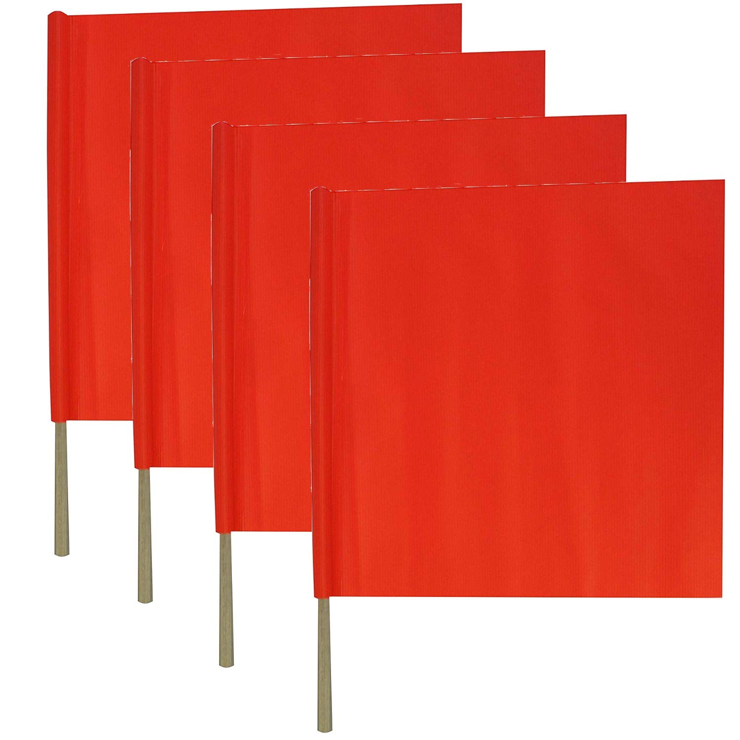 VULCAN Safety Flag With Dowel - Bright Orange - Vinyl Coated Nylon Esh Construction - 18 Inch X - View #9