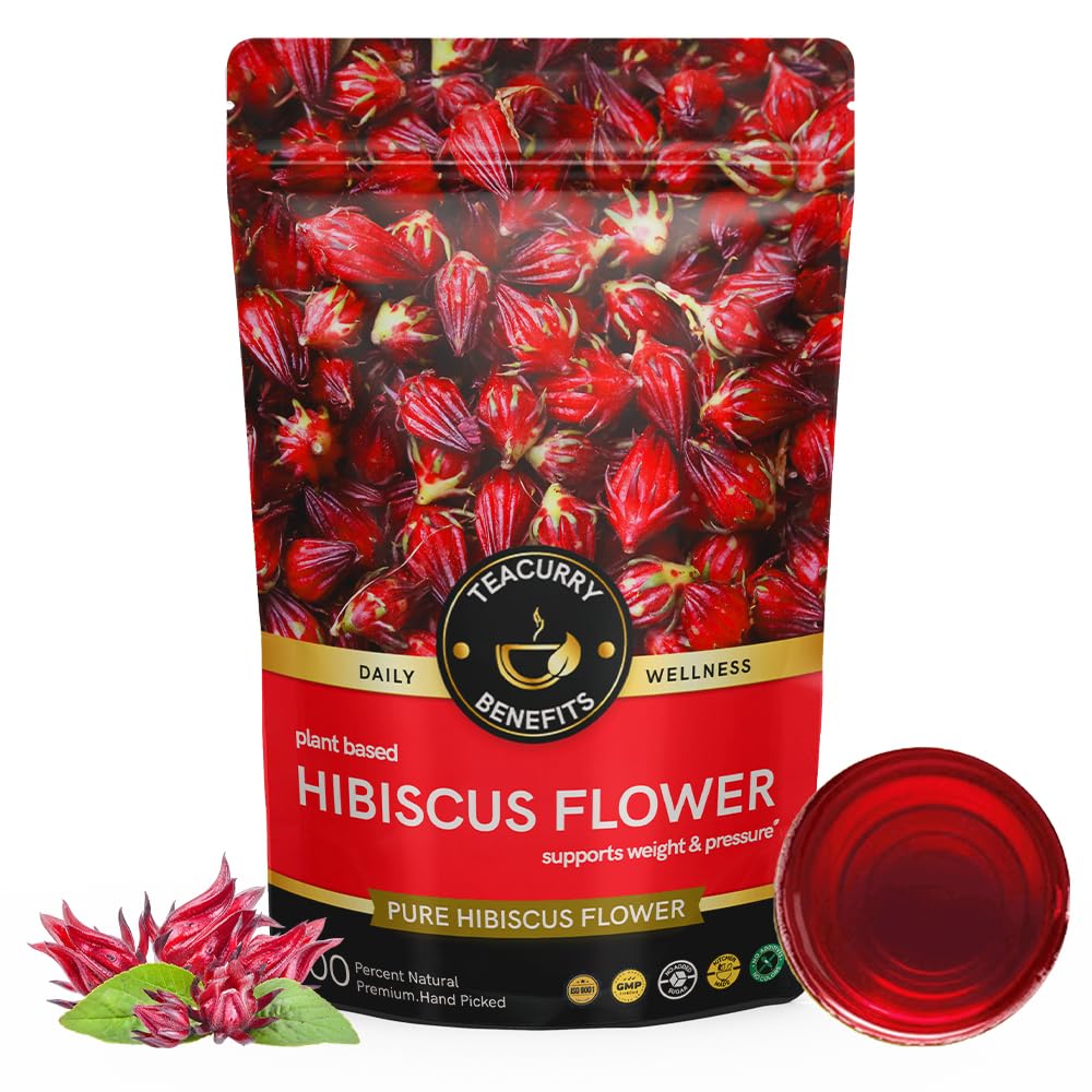 TEACURRY Hibiscus Flower Tea - 100 Gram / 200 Cups | Helps with Iron Deficiency, Liver Health | Hibiscus Loose Leaves | 100% Natural-image-37