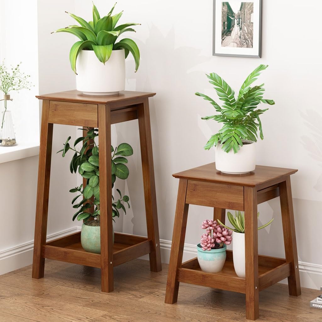 Multi Tiered Plant Stand Indoor Living Room Floor-Standing Plant Rack Indoor Chinese-Style Storage Rack Flower Pot Rack Pothos Flower Rack Corner Outdoor Plant Stand(S:36CMX36CMMX50CM)