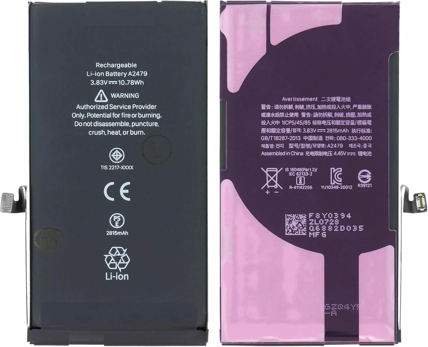 Batteria di ricambio compatibile con iPhone 15 A3090 A2846 A3089 A3092 SENZA MESSAGGIO DI ERRORE Diagnosticabile Con Percentuale Salute 100% Rimuove Avviso Batteria Sconosciuta in impostazioni