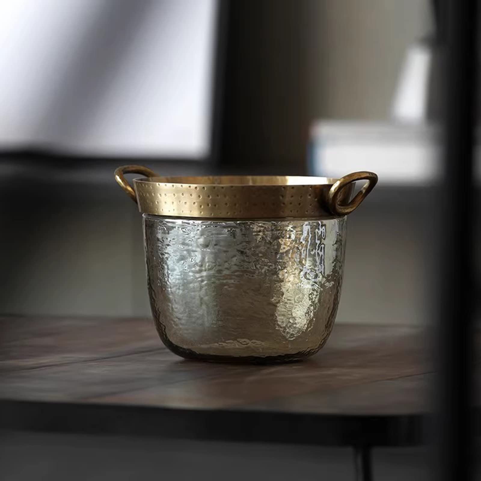 クリアガラス アイスバケツ ゴールドアクセント