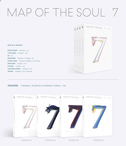 Miniatura 2 de BTS Bangtan Boys - MAPA del alma: 7 con juego de muñecas de pie [versión aleatoria] Álbum+Póster plegado+Muñeca de pie+Tarjeta fotográfica
