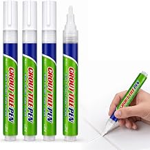 3 Pack Grout Pen White Tile Grout Paint Marker, Waterproof Grout Line Refresher for Kitchen and Bathroom, Quick-Dry Tile Seam Repair Pen for Restoring Clean Grout Lines