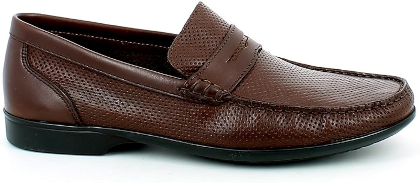 Vendita Online Braking, Mocassini Uomo Linea Comoda in Pelle Marrone,  Plantare Estraibile - My Chiusi Shop