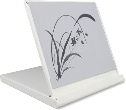 Mini Buddha Board Art Set Water Drawing Writing Board w/Mini Water Brush for Mindfulness & Meditation Inkless Zen Based Drawing Board, Painting & Art Supplies, Ideal Relaxation Gift 5x5 White