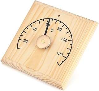 Sauna Thermometer, Wall Mounted 0~140℃ Sauna Room Thermometer,Wooden Thermometer Temperature Display for Sauna Room