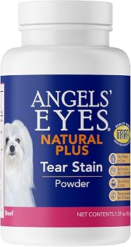 ANGELS' EYES NATURAL PLUS Tear Stain Prevention Beef Powder for Dogs | All Breeds | No Wheat No Corn | Daily Support for Eye Health | Proprietary Formula |Limited Ingredients | Net Content 45g