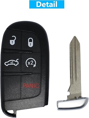 Miniatura 4 de M3N-40821302 433 Mhz 5 botones de entrada remota sin llave para Dodge Charger 2011-2018 para Dodge Challenger 2015-2018 Reemplazar 56046759AA