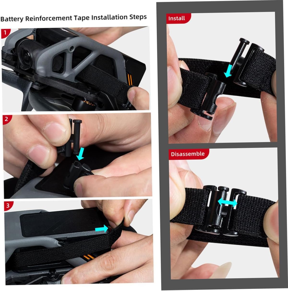 CHILDWEET 10pcs Model Battery Box Straps Stretchy Moving Straps Tie down for Electronic Fixing