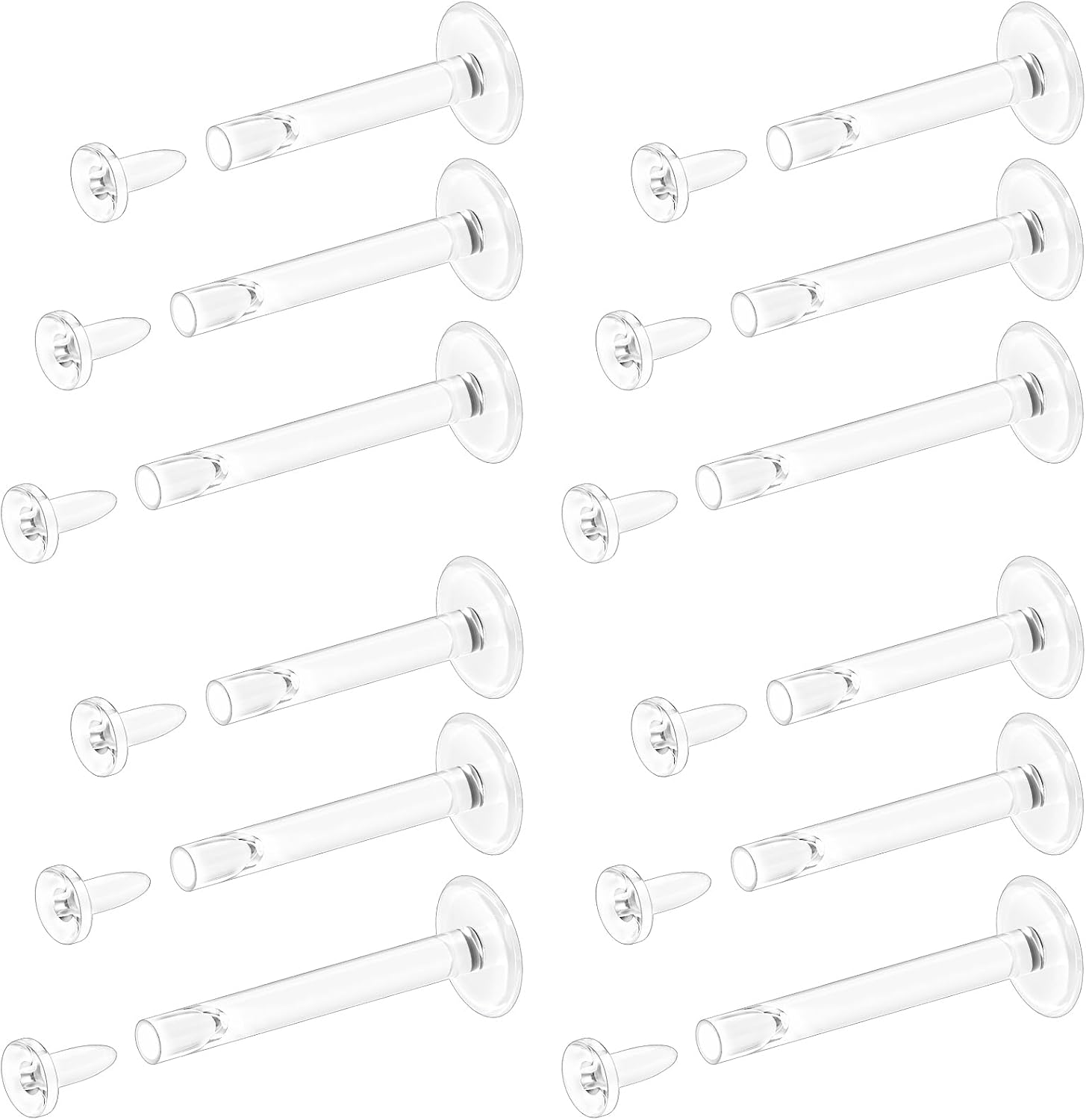 18G flat back Clear Earrings for Sports Nose Studs Silicone Plastic tragus conch cartilage Earrings Retainers Monroe Medusa Lip Rings Stud Labret Piercing Jewelry for Work Surgery 6mm 7mm 8mm