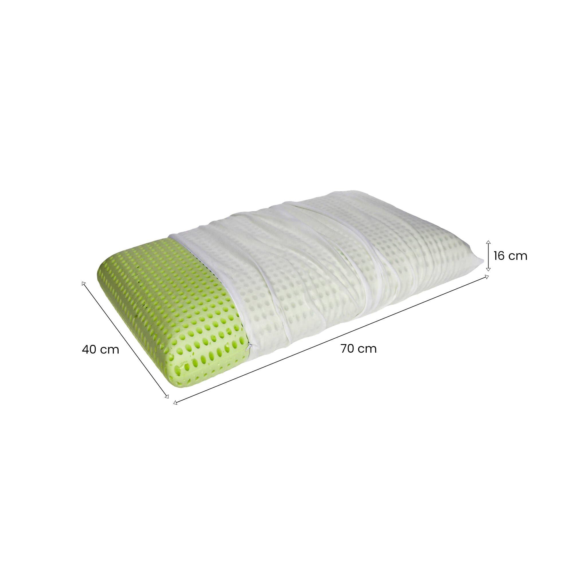 Talamo Italia - Talamo Italia Set di 4 Cuscini per letto, 100% Made in Italy, Guanciale sfoderabile a "saponetta" in Memory Foam forato,Anallergico e Traspirante,70x40xh16 cm