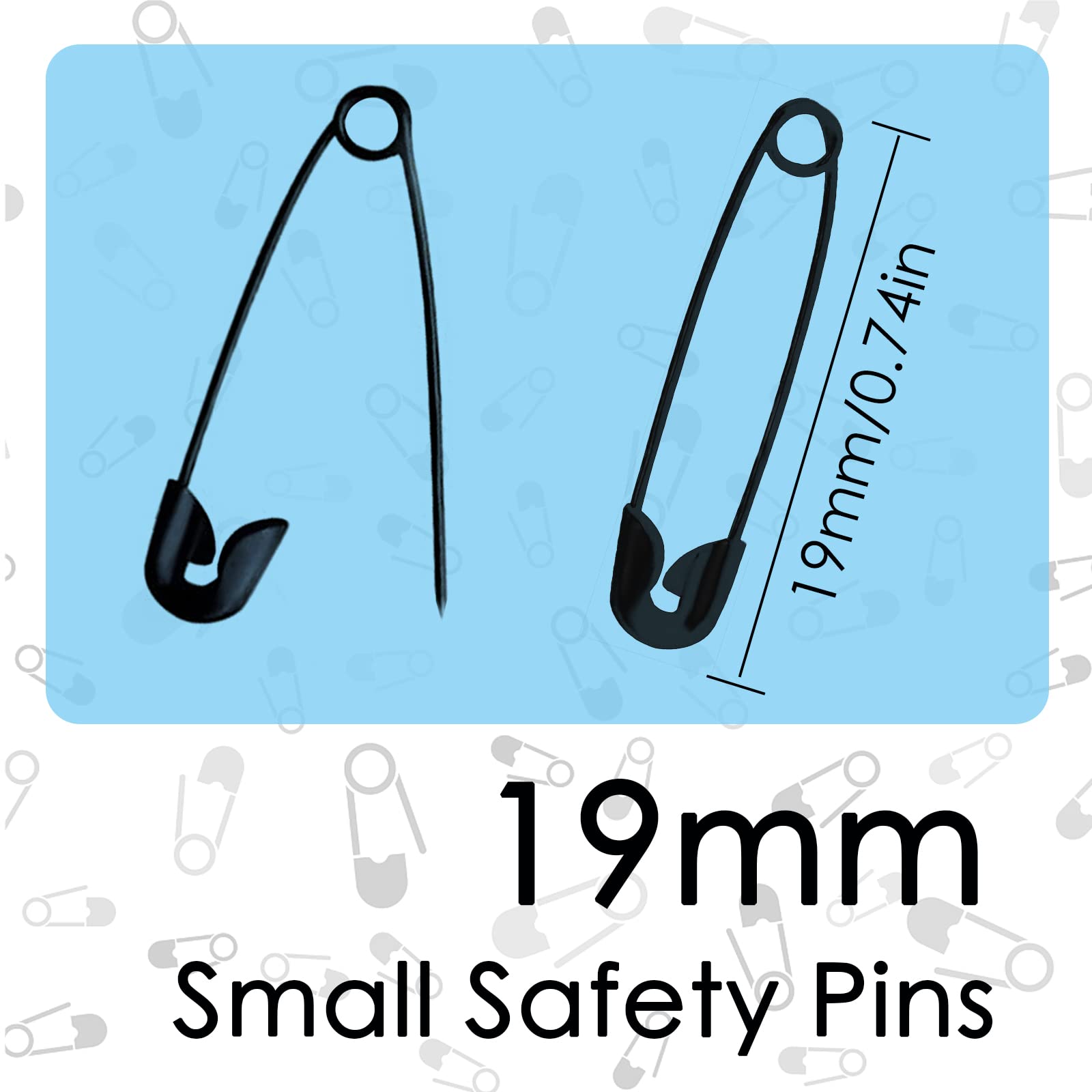 250 Pièces Epingles A Nourrice, 19mm Noir Mini Épingles à Nourrice, Épingles De Sûreté Résistantes à La Rouille Durable Pour Couture Maison, Vêtements, Fabrication De Bijoux (Noir