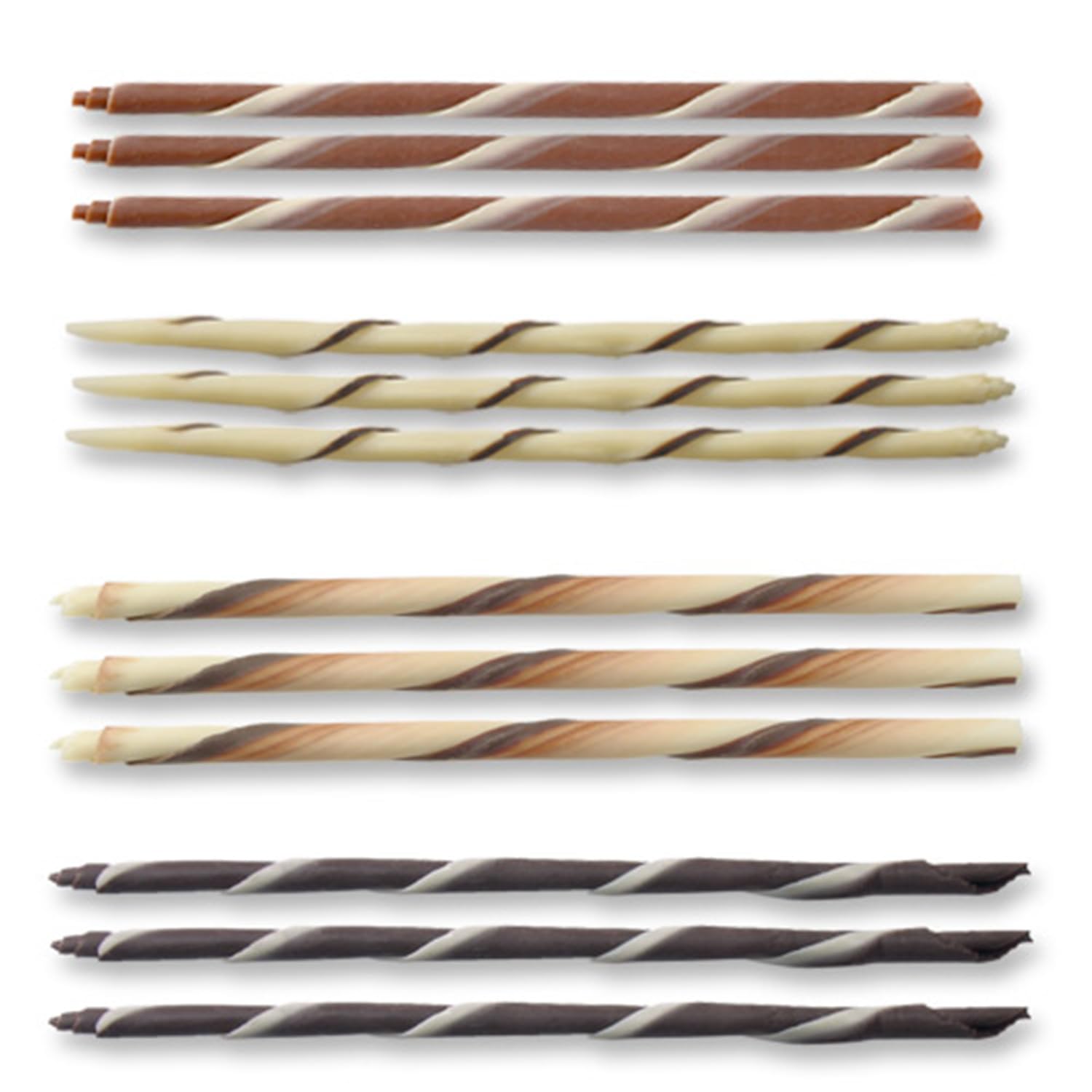 Günthart 108 Stück Schokoladen Zigarillos, gemischte Schokoladetypen, Zartbitter, Vollmilchschokolde, Weiße Schokolade und gemischte Schokolade, 1er Pack (362 gr)