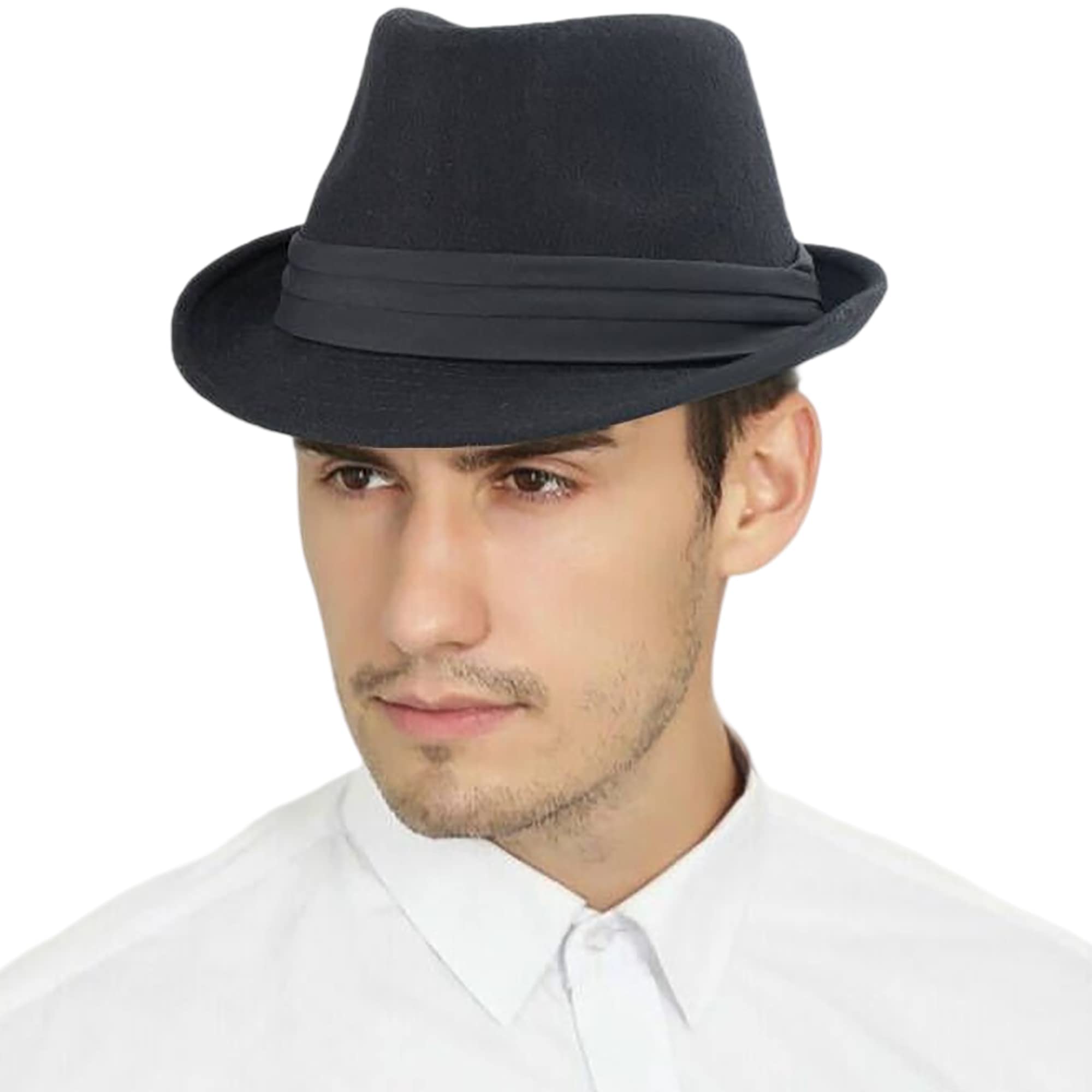 EohakClassic Manhattan Fedora Hat Unisex Timelessly(S-M)